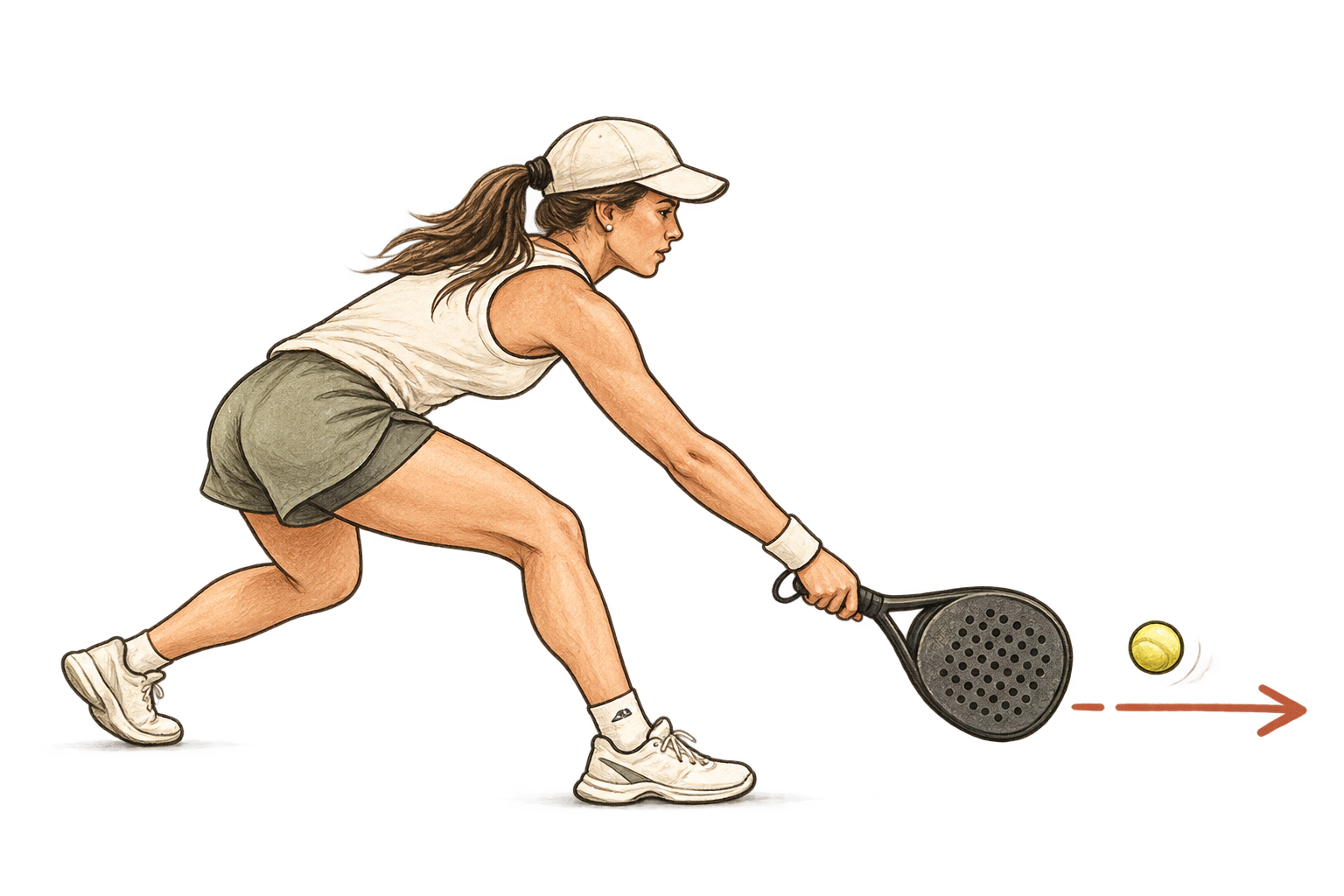 Illustration of a player playing a low chiquita shot